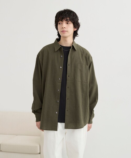 coen(コーエン)の「リネン混インドコットンシャツ(シャツ/ブラウス・メンズ・オリーブ/ネイビー/ライトブルー/ホワイト/オフホワイト・XL/M/S/L)」の22枚目の写真