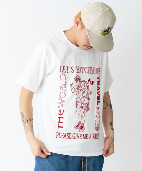 ちー 7.4oz HITCH HIKE刺繍Tee | ジムマスター（gym master）公式通販