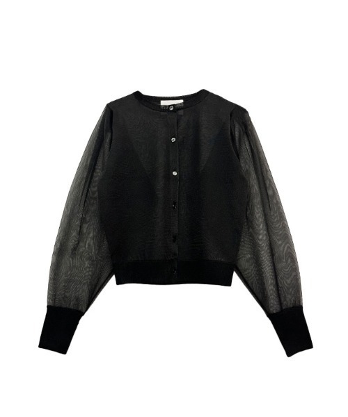 セール】sheer puff sleeve cardigan（カーディガン/ボレロ