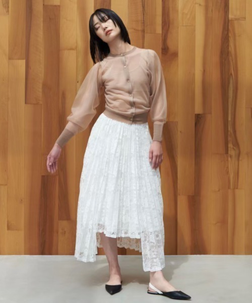 セール】sheer puff sleeve cardigan（カーディガン/ボレロ