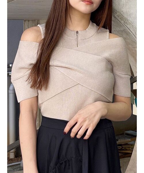 セール】ZIPカシュクールハーフニット（ニット/セーター）｜MURUA