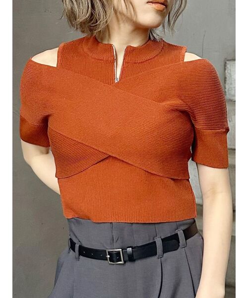 セール】ZIPカシュクールハーフニット（ニット/セーター）｜MURUA