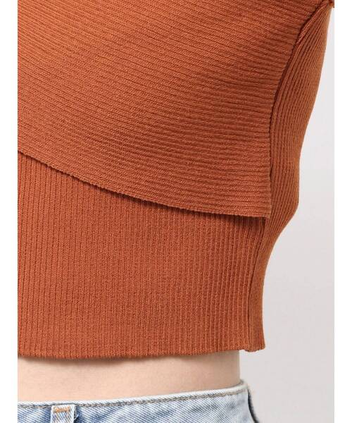 MURUA（ムルーア）の「ZIPカシュクールハーフニット（ニット/セーター・レディース・ベージュ/ブラック/オレンジ/ブルー・FREE）」の13枚目の写真