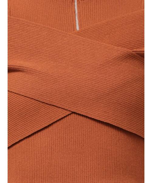 MURUA（ムルーア）の「ZIPカシュクールハーフニット（ニット/セーター・レディース・ベージュ/ブラック/オレンジ/ブルー・FREE）」の19枚目の写真