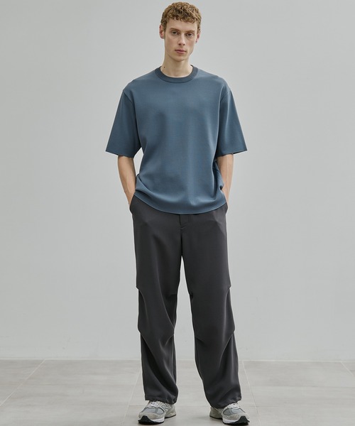 18G サーブルストレッチクルーネックTee 接触冷感｜伸縮性（T