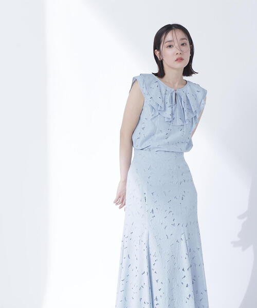 ブラウス シャツ ラッフルレース SETUP ブラウス レディース NATURAL BEAUTY BASIC ブラウス シャツ ラッフルレース SETUP
