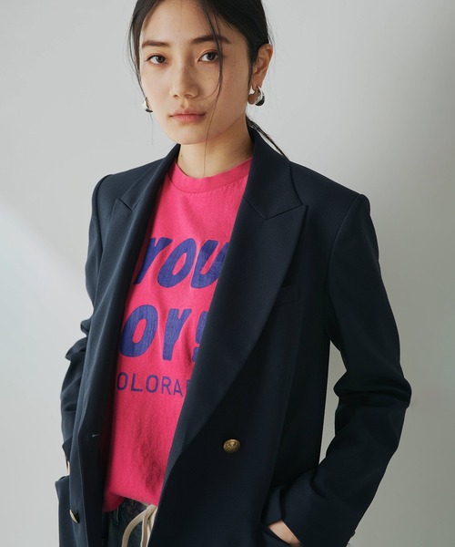 Whim Gazette（ウィムガゼット）の「ロゴTシャツ（Tシャツ/カットソー・レディース・ピンク/オフホワイト/チャコールグレー・FREE）」の10枚目の写真