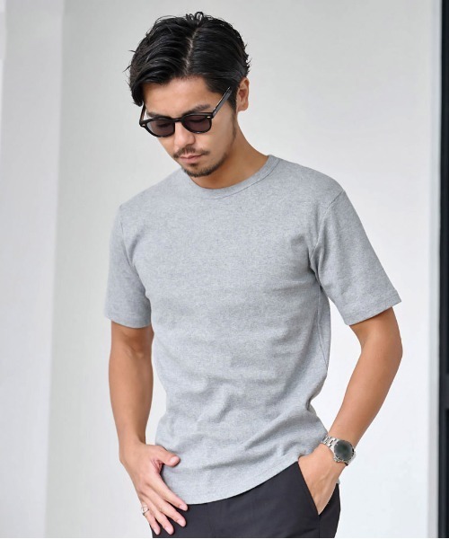 JEMORGAN(ジェーイーモーガン)の「『JEMORGAN LONG JOHNS/ジェーイーモーガンロングジョーンズ』250g/㎡テレコクルーネック半袖T【+】(Tシャツ/カットソー・メンズ・ブラック/杢グレー/ホワイト・XL/L/M)」の3枚目の写真