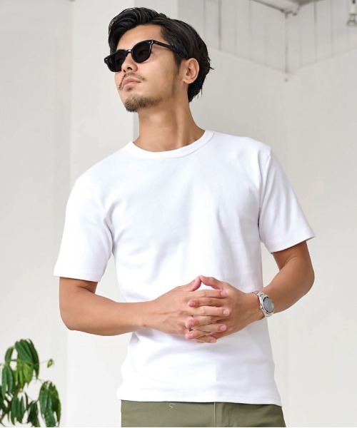 JEMORGAN(ジェーイーモーガン)の「『JEMORGAN LONG JOHNS/ジェーイーモーガンロングジョーンズ』250g/㎡テレコクルーネック半袖T【+】(Tシャツ/カットソー・メンズ・ブラック/杢グレー/ホワイト・XL/L/M)」の2枚目の写真