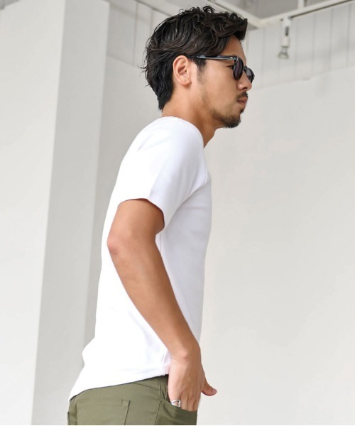 JEMORGAN(ジェーイーモーガン)の「『JEMORGAN LONG JOHNS/ジェーイーモーガンロングジョーンズ』250g/㎡テレコクルーネック半袖T【+】(Tシャツ/カットソー・メンズ・ブラック/杢グレー/ホワイト・XL/L/M)」の4枚目の写真