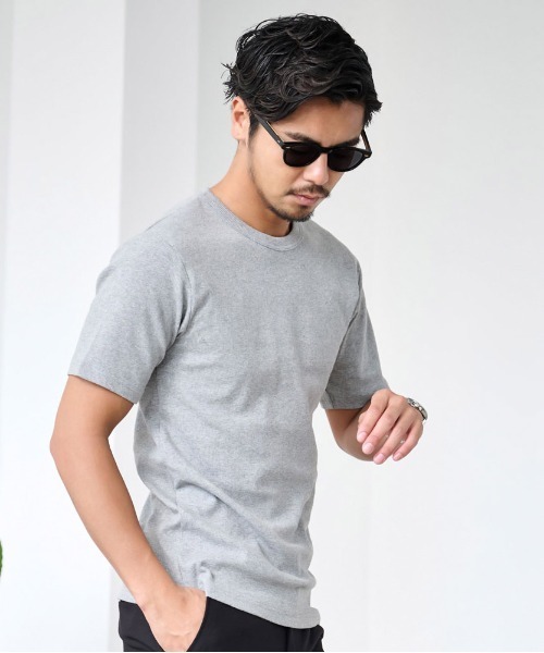 JEMORGAN(ジェーイーモーガン)の「『JEMORGAN LONG JOHNS/ジェーイーモーガンロングジョーンズ』250g/㎡テレコクルーネック半袖T【+】(Tシャツ/カットソー・メンズ・ブラック/杢グレー/ホワイト・XL/L/M)」の9枚目の写真