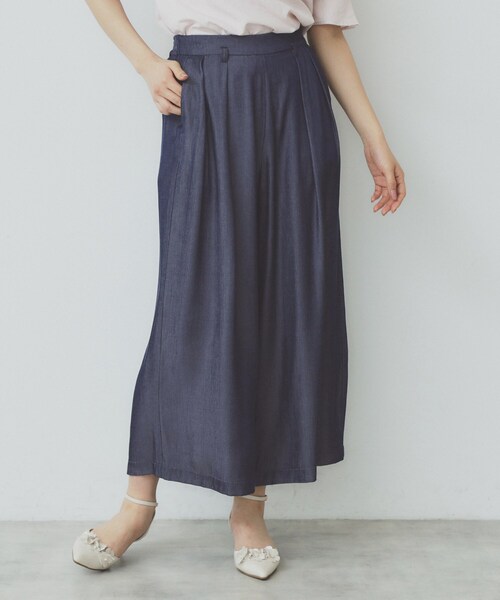 index(インデックス)の「シャンブレータックスカーチョ【接触冷感/洗濯機洗い可】(その他パンツ・レディース・ネイビー/ブルー系その他・40/36/38/42)」の11枚目の写真
