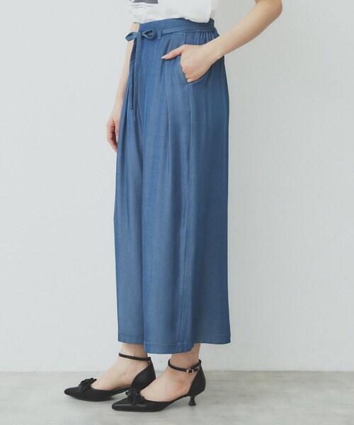 index(インデックス)の「シャンブレータックスカーチョ【接触冷感/洗濯機洗い可】(その他パンツ・レディース・ネイビー/ブルー系その他・40/36/38/42)」の17枚目の写真