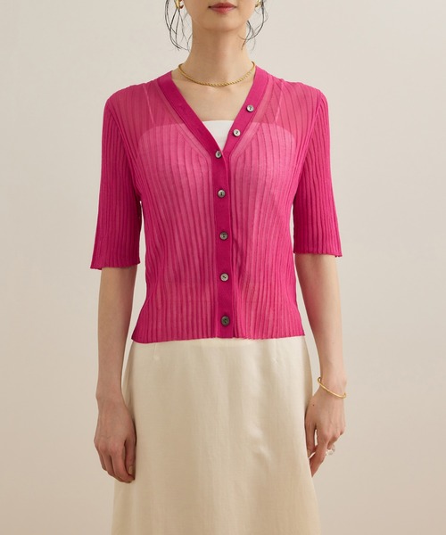 ロペ（ROPE’）/シアーリブカーディガン/洗える セール】シアーリブカーディガン/洗える（カーディガン/ボレロ）｜ROPE