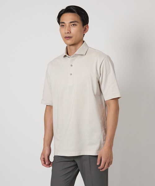 gim（ジム）の「＜gim＞25SS コットン/ナイロン カノコ ポロシャツ（ポロシャツ・メンズ・オリーブ/ダークグレー/ライトグレー・S/M/L）」の2枚目の写真