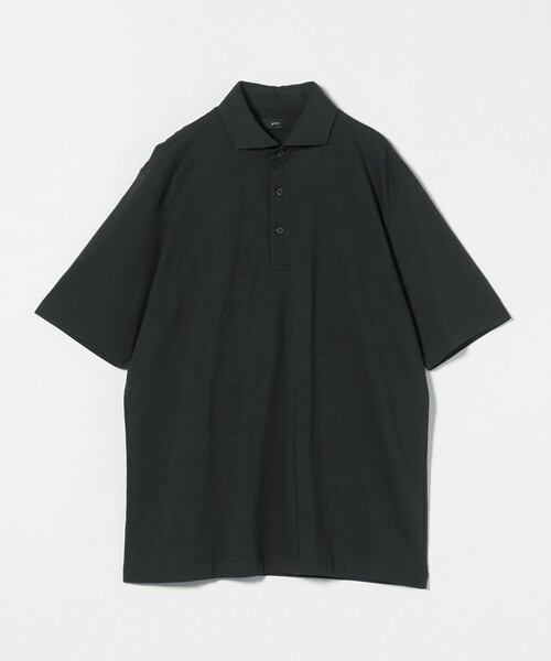 gim（ジム）の「＜gim＞25SS コットン/ナイロン カノコ ポロシャツ（ポロシャツ・メンズ・オリーブ/ダークグレー/ライトグレー・S/M/L）」の3枚目の写真