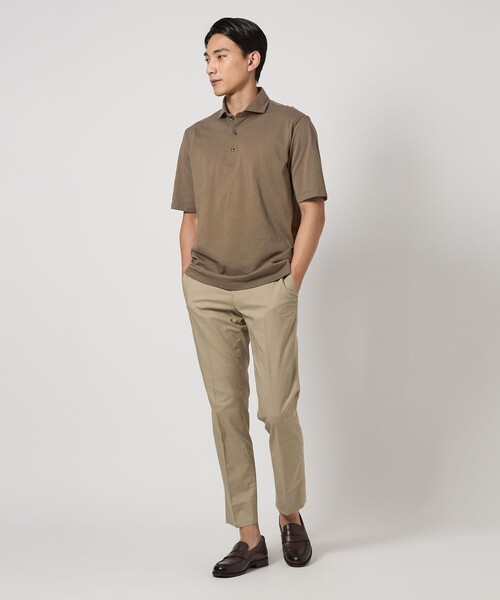 gim（ジム）の「＜gim＞25SS コットン/ナイロン カノコ ポロシャツ（ポロシャツ・メンズ・オリーブ/ダークグレー/ライトグレー・S/M/L）」の17枚目の写真