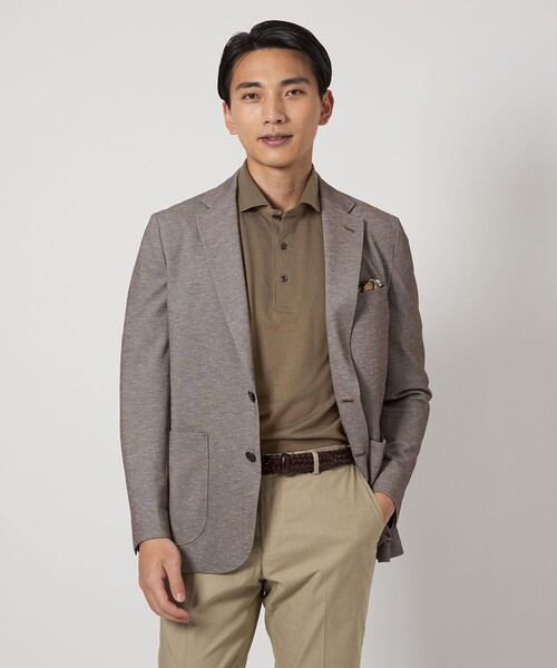 gim（ジム）の「＜gim＞25SS コットン/ナイロン カノコ ポロシャツ（ポロシャツ・メンズ・オリーブ/ダークグレー/ライトグレー・S/M/L）」の4枚目の写真