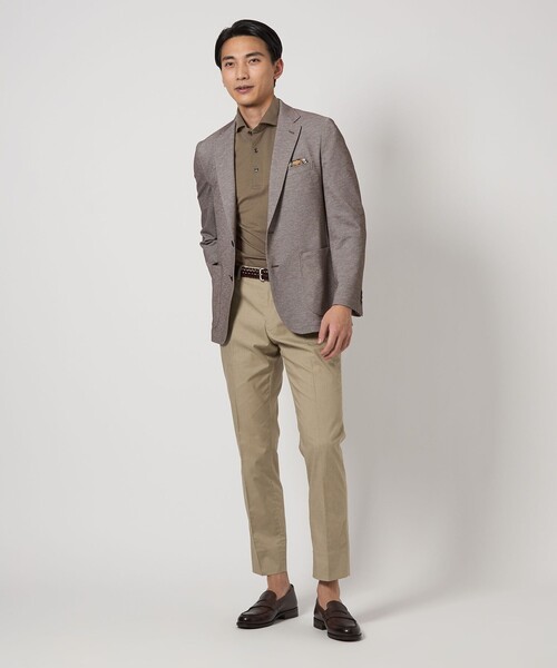 gim（ジム）の「＜gim＞25SS コットン/ナイロン カノコ ポロシャツ（ポロシャツ・メンズ・オリーブ/ダークグレー/ライトグレー・S/M/L）」の5枚目の写真