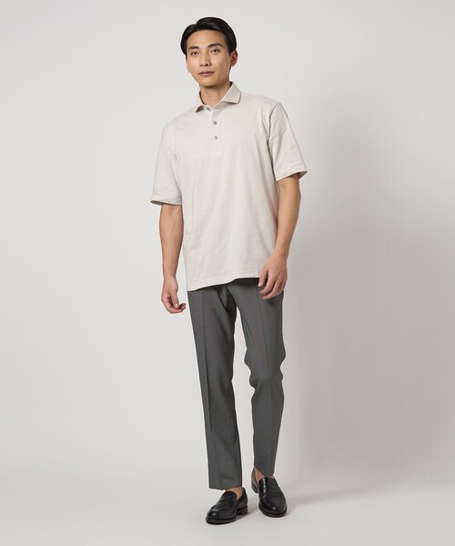 gim（ジム）の「＜gim＞25SS コットン/ナイロン カノコ ポロシャツ（ポロシャツ・メンズ・オリーブ/ダークグレー/ライトグレー・S/M/L）」の6枚目の写真