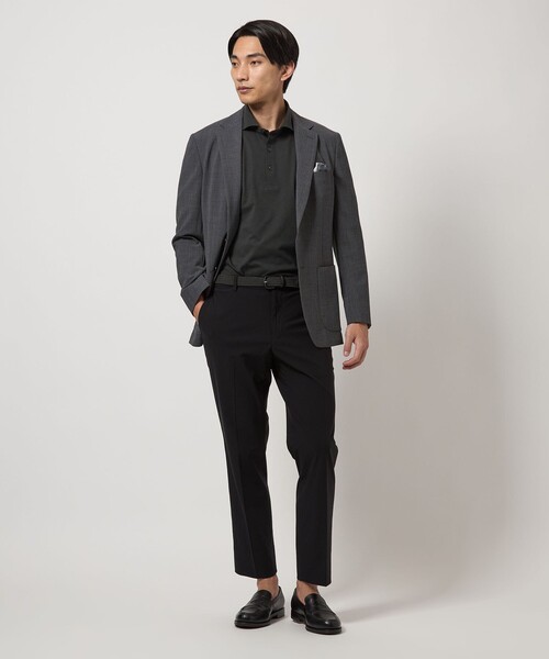 gim（ジム）の「＜gim＞25SS コットン/ナイロン カノコ ポロシャツ（ポロシャツ・メンズ・オリーブ/ダークグレー/ライトグレー・S/M/L）」の8枚目の写真