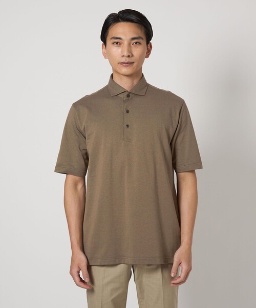 gim（ジム）の「＜gim＞25SS コットン/ナイロン カノコ ポロシャツ（ポロシャツ・メンズ・オリーブ/ダークグレー/ライトグレー・S/M/L）」の9枚目の写真