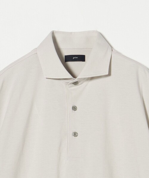 gim（ジム）の「＜gim＞25SS コットン/ナイロン カノコ ポロシャツ（ポロシャツ・メンズ・オリーブ/ダークグレー/ライトグレー・S/M/L）」の14枚目の写真