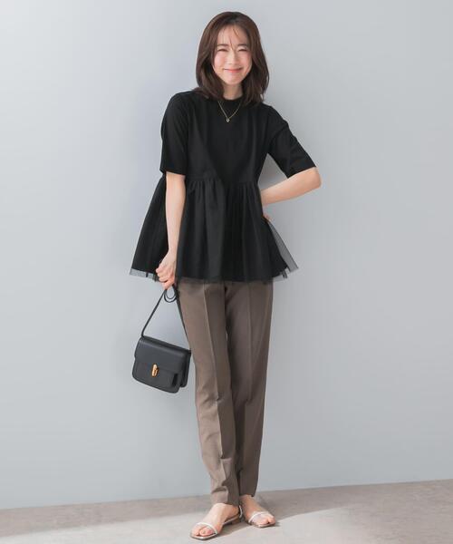 F by ROSSO（エフバイロッソ）の「『UR TECH DRYLUXE』F by ROSSO　センタープレスストレートパンツ（その他パンツ・レディース・ブラック/モカ/ベージュ・34/36/38）」の21枚目の写真