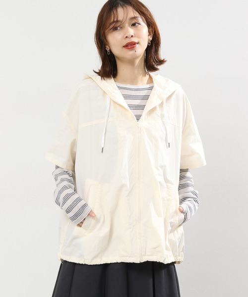 セール】ハーフスリーブジップフーディ（ナイロンジャケット）｜studio