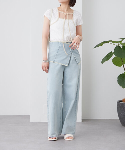 mystic（ミスティック）の「配色チョーカーカットソー（Tシャツ/カットソー・レディース・ブラック/オフホワイト/ブルー/ホワイト/イエロー・FREE）」の12枚目の写真