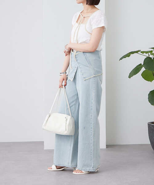 mystic（ミスティック）の「配色チョーカーカットソー（Tシャツ/カットソー・レディース・ブラック/オフホワイト/ブルー/ホワイト/イエロー・FREE）」の13枚目の写真