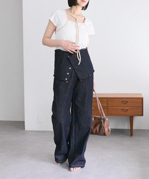 mystic（ミスティック）の「配色チョーカーカットソー（Tシャツ/カットソー・レディース・ブラック/オフホワイト/ブルー/ホワイト/イエロー・FREE）」の19枚目の写真