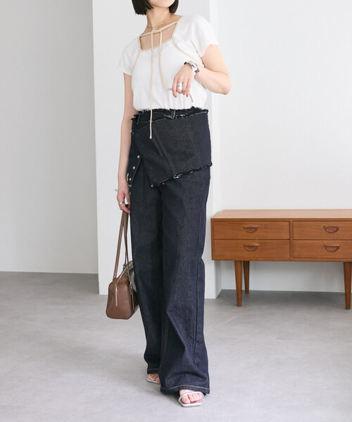 mystic（ミスティック）の「配色チョーカーカットソー（Tシャツ/カットソー・レディース・ブラック/オフホワイト/ブルー/ホワイト/イエロー・FREE）」の20枚目の写真