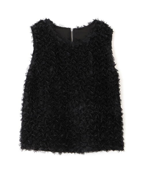 FREE'S MART（フリーズマート）の「◆シャギーフリルノースリーブブラウス（シャツ/ブラウス・レディース・ブラック/ホワイト・FREE）」の3枚目の写真