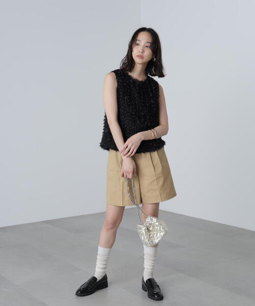 FREE'S MART（フリーズマート）の「◆シャギーフリルノースリーブブラウス（シャツ/ブラウス・レディース・ブラック/ホワイト・FREE）」の10枚目の写真