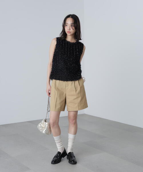 FREE'S MART（フリーズマート）の「◆シャギーフリルノースリーブブラウス（シャツ/ブラウス・レディース・ブラック/ホワイト・FREE）」の12枚目の写真