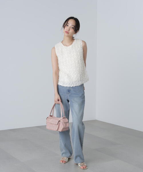 FREE'S MART（フリーズマート）の「◆シャギーフリルノースリーブブラウス（シャツ/ブラウス・レディース・ブラック/ホワイト・FREE）」の18枚目の写真