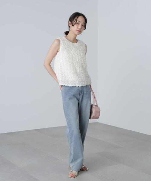 FREE'S MART（フリーズマート）の「◆シャギーフリルノースリーブブラウス（シャツ/ブラウス・レディース・ブラック/ホワイト・FREE）」の21枚目の写真