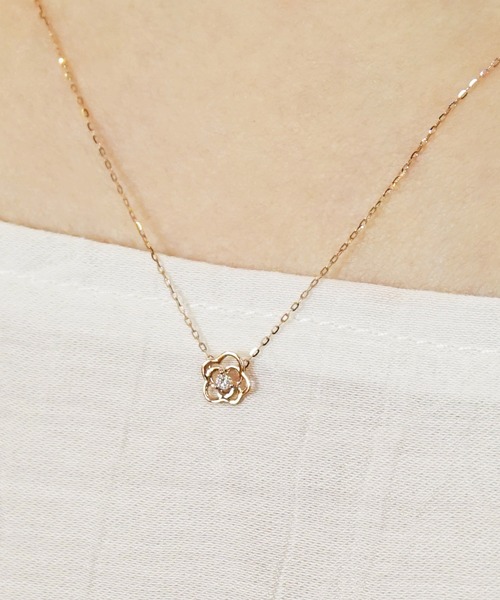 TAKE-UP テイクアップ K10ダイヤモンド シンプルクロスネックレス✨ TAKE-UP ONLINE SHOP/テイクアップ公式オンラインショップ / K10