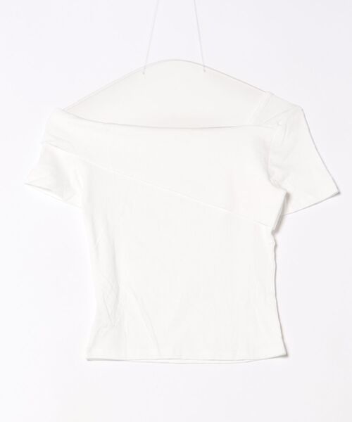 Lace Ladies(レースレディース)の「ワンショルダー アシンメトリー 半袖 リブ Tシャツ(Tシャツ/カットソー・レディース・ベージュ/ホワイト/ブラック・M)」の19枚目の写真