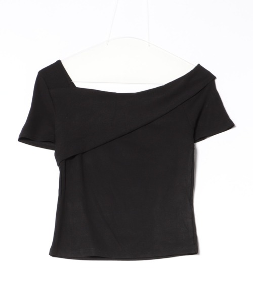 Lace Ladies(レースレディース)の「ワンショルダー アシンメトリー 半袖 リブ Tシャツ(Tシャツ/カットソー・レディース・ベージュ/ホワイト/ブラック・M)」の20枚目の写真