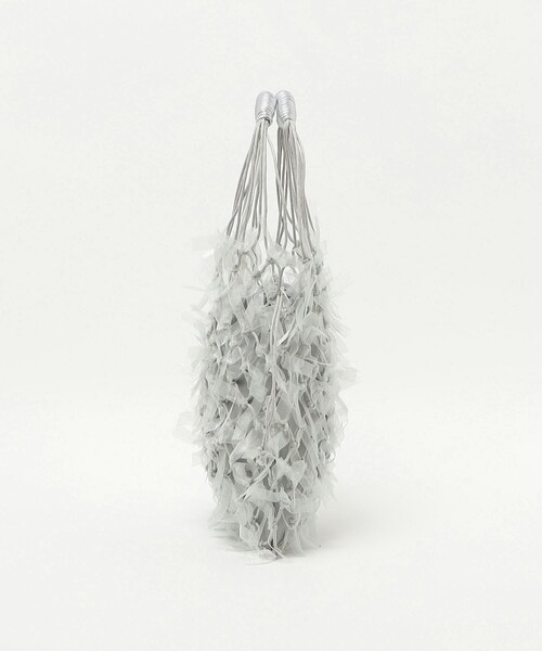 green label relaxing（グリーンレーベルリラクシング）の「チュールテープ メッシュ バッグ（トートバッグ・レディース・ライトグレー・FREE）」の4枚目の写真