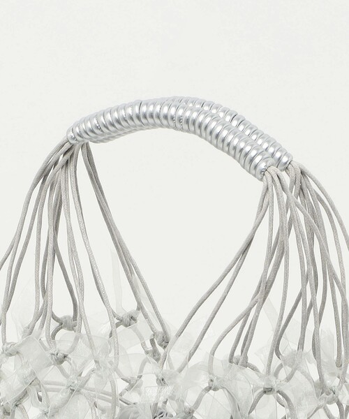 green label relaxing（グリーンレーベルリラクシング）の「チュールテープ メッシュ バッグ（トートバッグ・レディース・ライトグレー・FREE）」の7枚目の写真