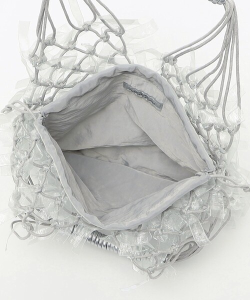 green label relaxing（グリーンレーベルリラクシング）の「チュールテープ メッシュ バッグ（トートバッグ・レディース・ライトグレー・FREE）」の9枚目の写真