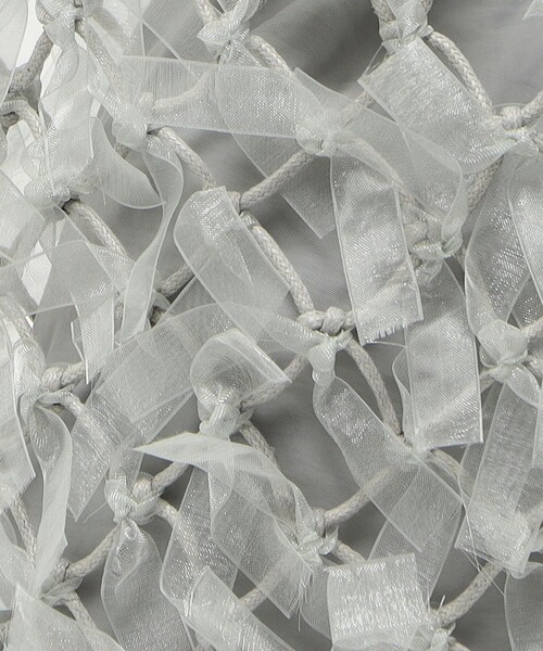 green label relaxing（グリーンレーベルリラクシング）の「チュールテープ メッシュ バッグ（トートバッグ・レディース・ライトグレー・FREE）」の11枚目の写真