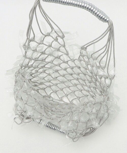 green label relaxing（グリーンレーベルリラクシング）の「チュールテープ メッシュ バッグ（トートバッグ・レディース・ライトグレー・FREE）」の12枚目の写真