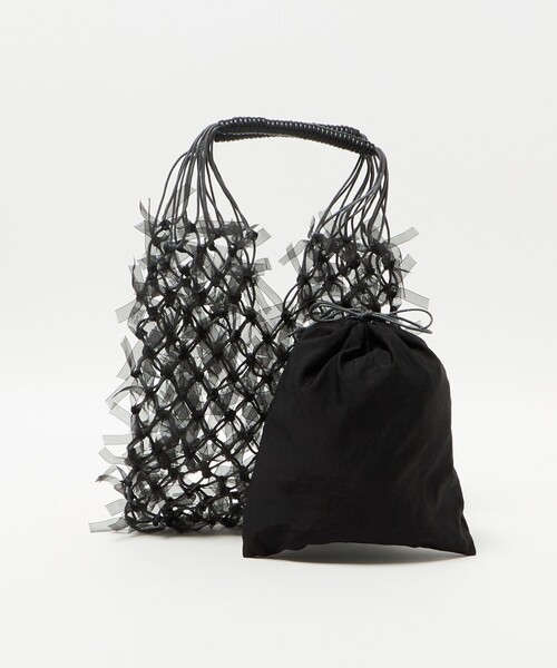 green label relaxing（グリーンレーベルリラクシング）の「チュールテープ メッシュ バッグ（トートバッグ・レディース・ライトグレー・FREE）」の17枚目の写真