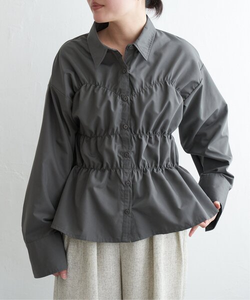 VENCEEXCHANGE（ヴァンスエクスチェンジ）の「ブロードシャーリングシャツ（シャツ/ブラウス・レディース・ピンク/ブルー/オフホワイト/チャコール/イエロー・FREE）」の3枚目の写真