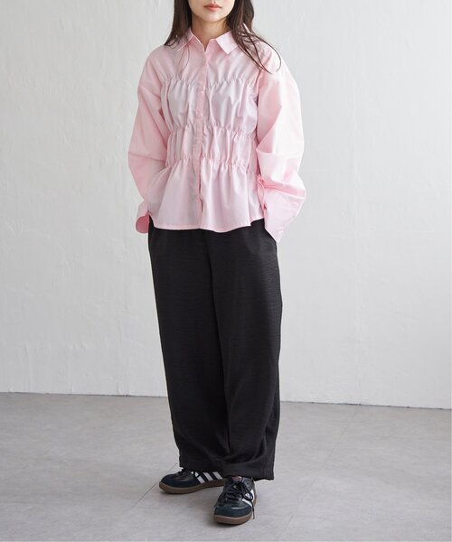 VENCEEXCHANGE（ヴァンスエクスチェンジ）の「ブロードシャーリングシャツ（シャツ/ブラウス・レディース・ピンク/ブルー/オフホワイト/チャコール/イエロー・FREE）」の9枚目の写真