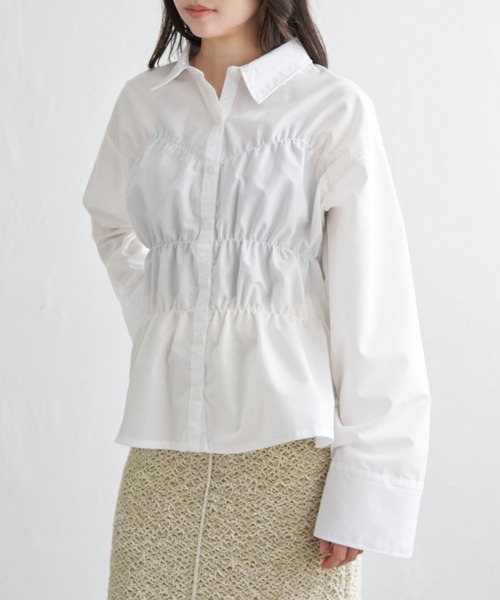 VENCEEXCHANGE（ヴァンスエクスチェンジ）の「ブロードシャーリングシャツ（シャツ/ブラウス・レディース・ピンク/ブルー/オフホワイト/チャコール/イエロー・FREE）」の2枚目の写真